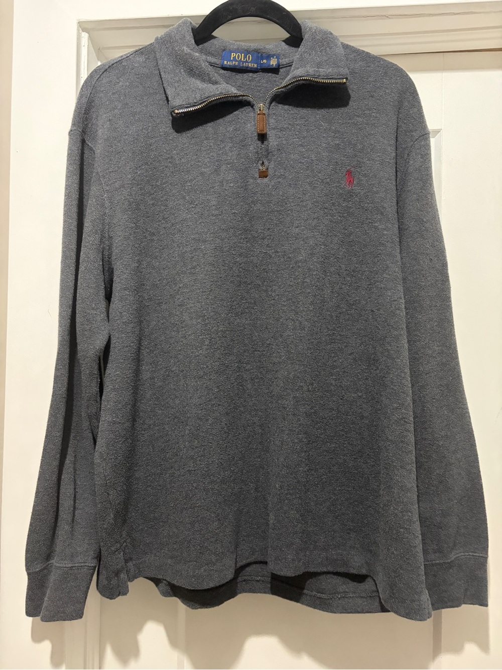Polo by Ralph Lauren Gray Half-Zip Sweatshirt with Burgundy Pony